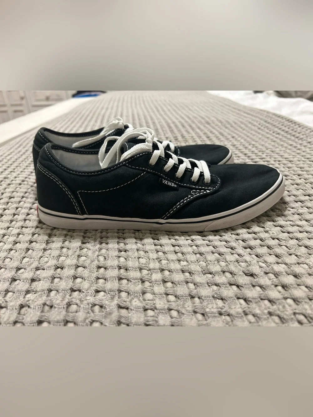 Vans Atwood Black Canvas Lace Up Sneakers Women’s 9 Classic Low Top Y2K